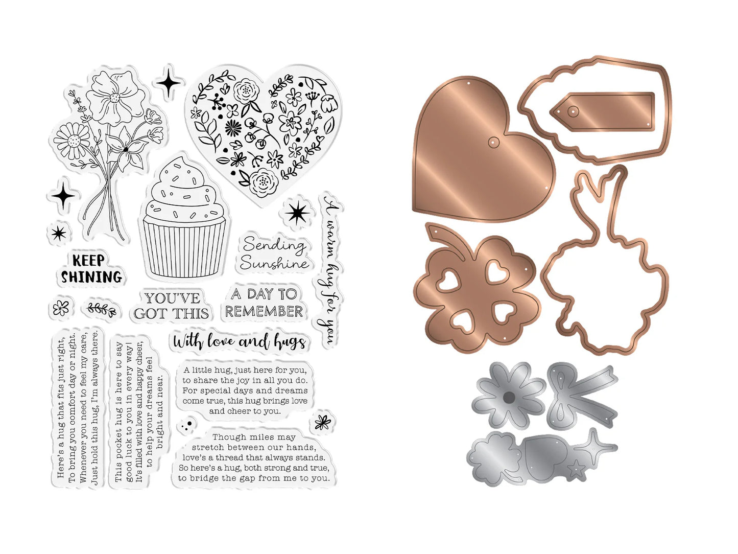 Shaped Hug Token Stamp & Metal Die Set