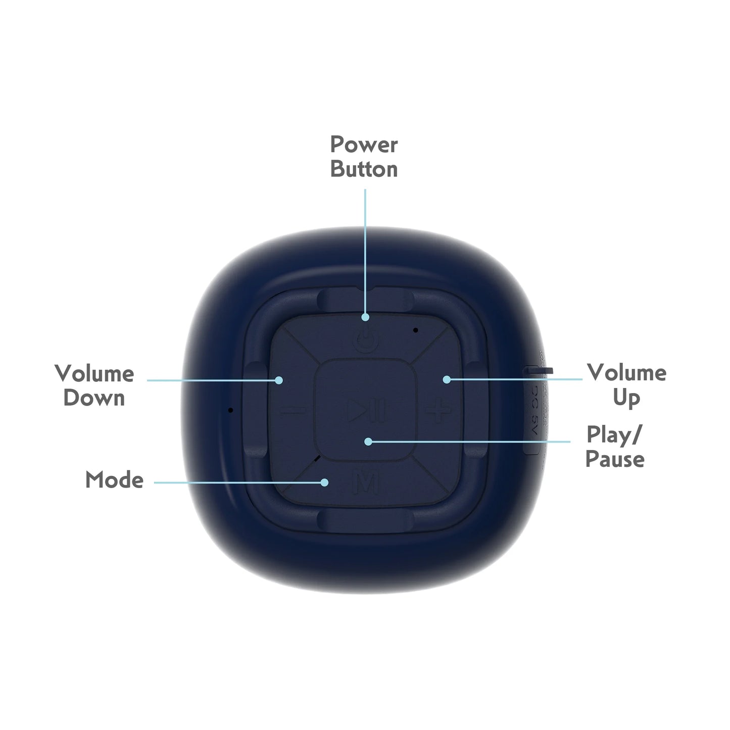 Mini Portable Bluetooth Speaker, IPX7 Waterproof Wireless Speaker, Black with LED Lights