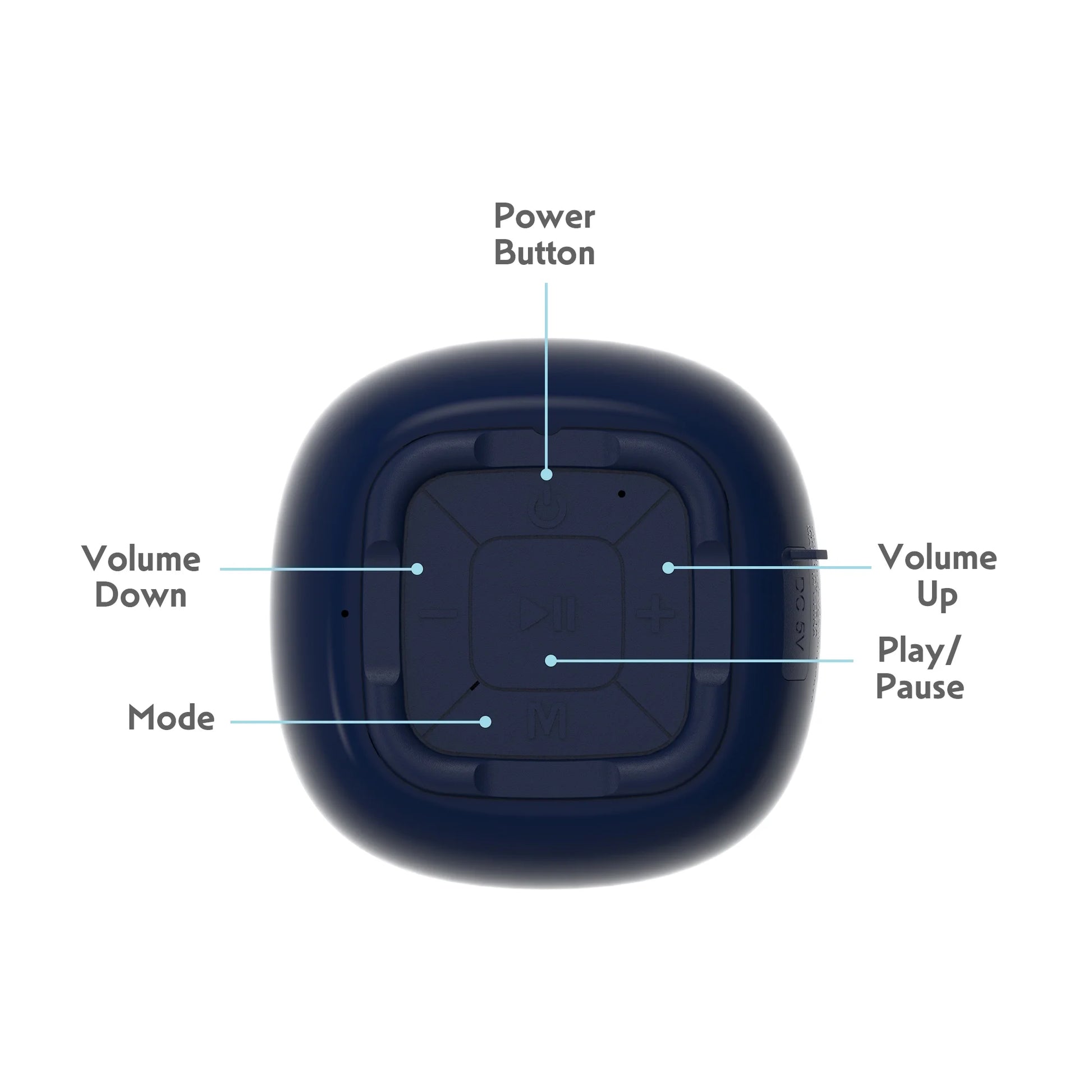 Mini Portable Bluetooth Speaker, IPX7 Waterproof Wireless Speaker, Black with LED Lights