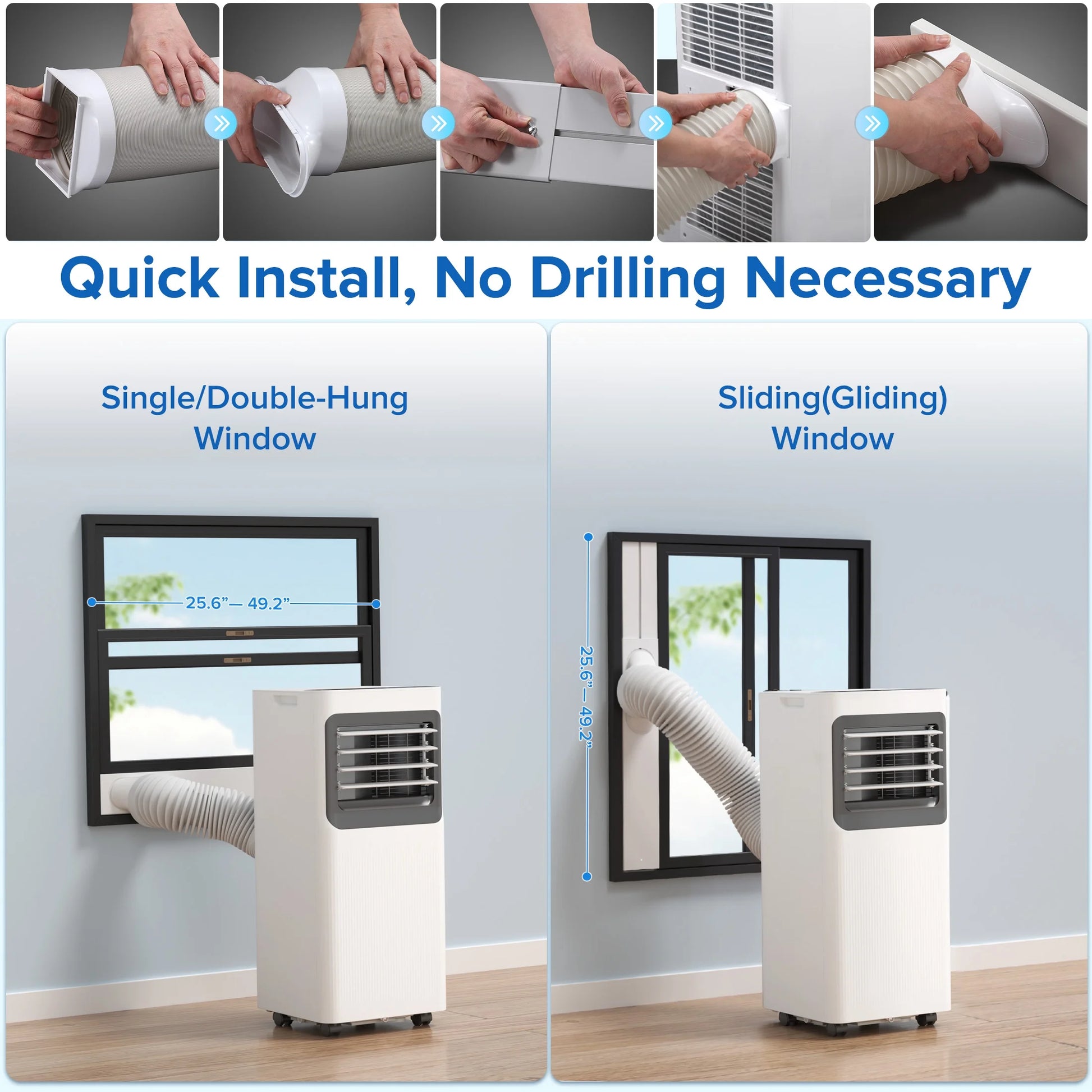 8000 BTU Ashare Portable Air Conditioner, 4-In-1 AC Unit with Fan, Cool and Dehumidifier, Sleep Mode, Remote Control, for Rooms up to 350 Sq Ft