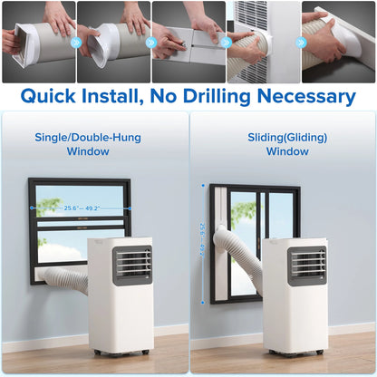 8000 BTU Ashare Portable Air Conditioner, 4-In-1 AC Unit with Fan, Cool and Dehumidifier, Sleep Mode, Remote Control, for Rooms up to 350 Sq Ft