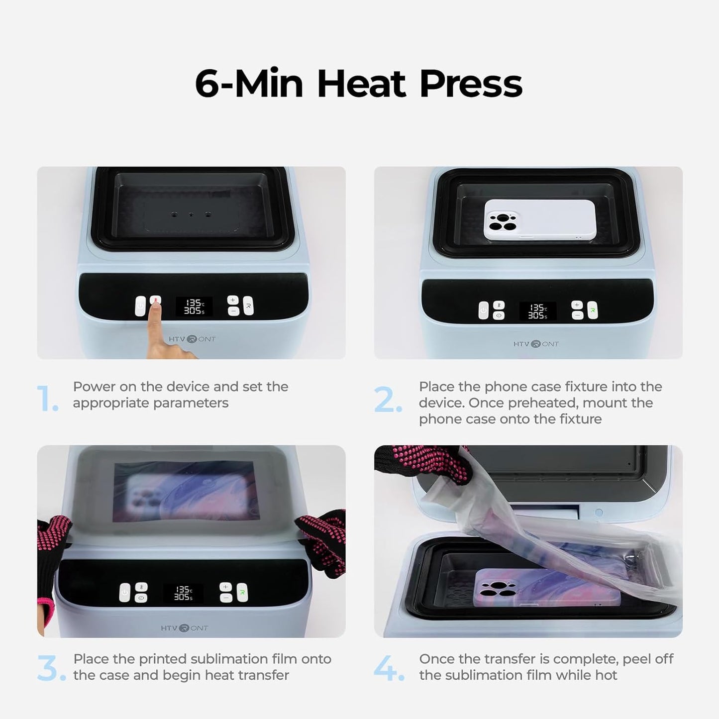 Phone Case Heat Press(Compatible with Iphone) & 52 Pcs Heat Press Accessories