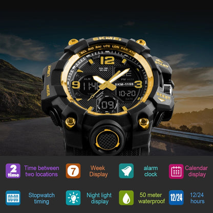 Men'S Digital Sports Watch, Large Face Military Waterproof Watches for Men with Stopwatch Alarm LED Back Light Sports Watch,Gold