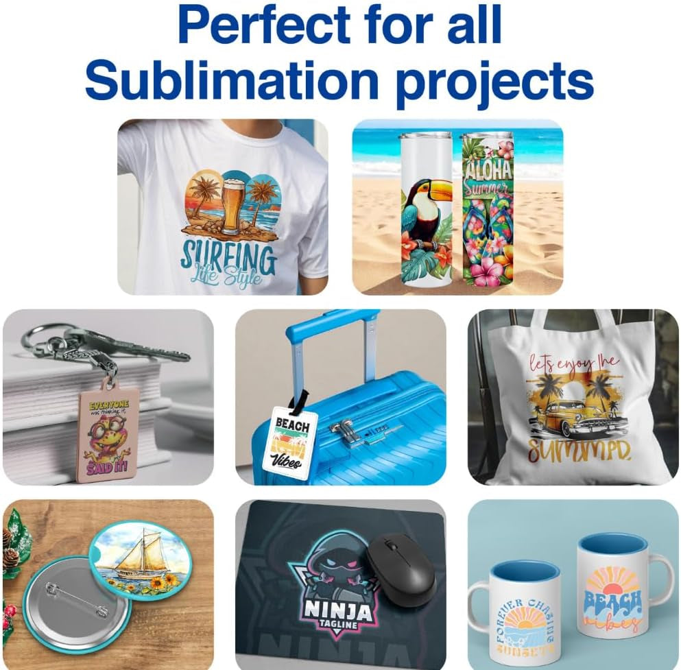 Makerflo Sublimation Paper 8.5 X 14 Inch 1000 Sheets, Heat Transfer Sublimation Paper for Tumblers T-Shirts Phone Case Mugs, Printable Stickers Gifting Christmas DIY Enthusiast