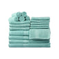 Basic Solid 18-Piece Bath Towel Set Collection, Aqua