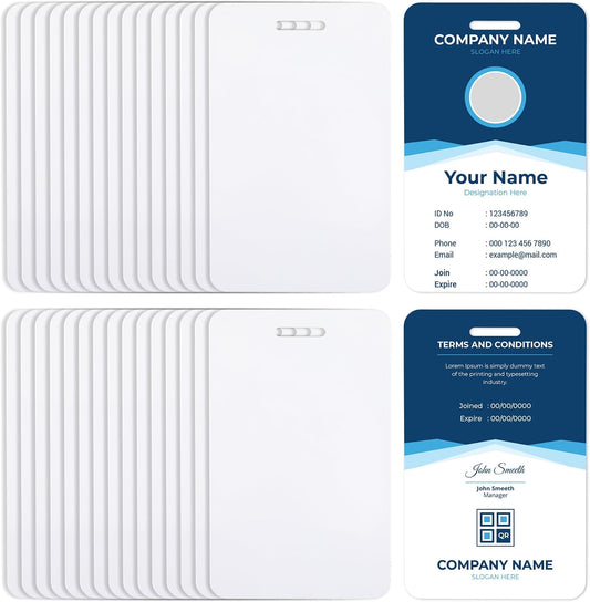 Starry 32Pcs Sublimation Id Badge Blanks Double Sided Aluminum Id Badge Card Luggage Tag Id Name Tags Metal Keychain Sublimation Blanks Bulk