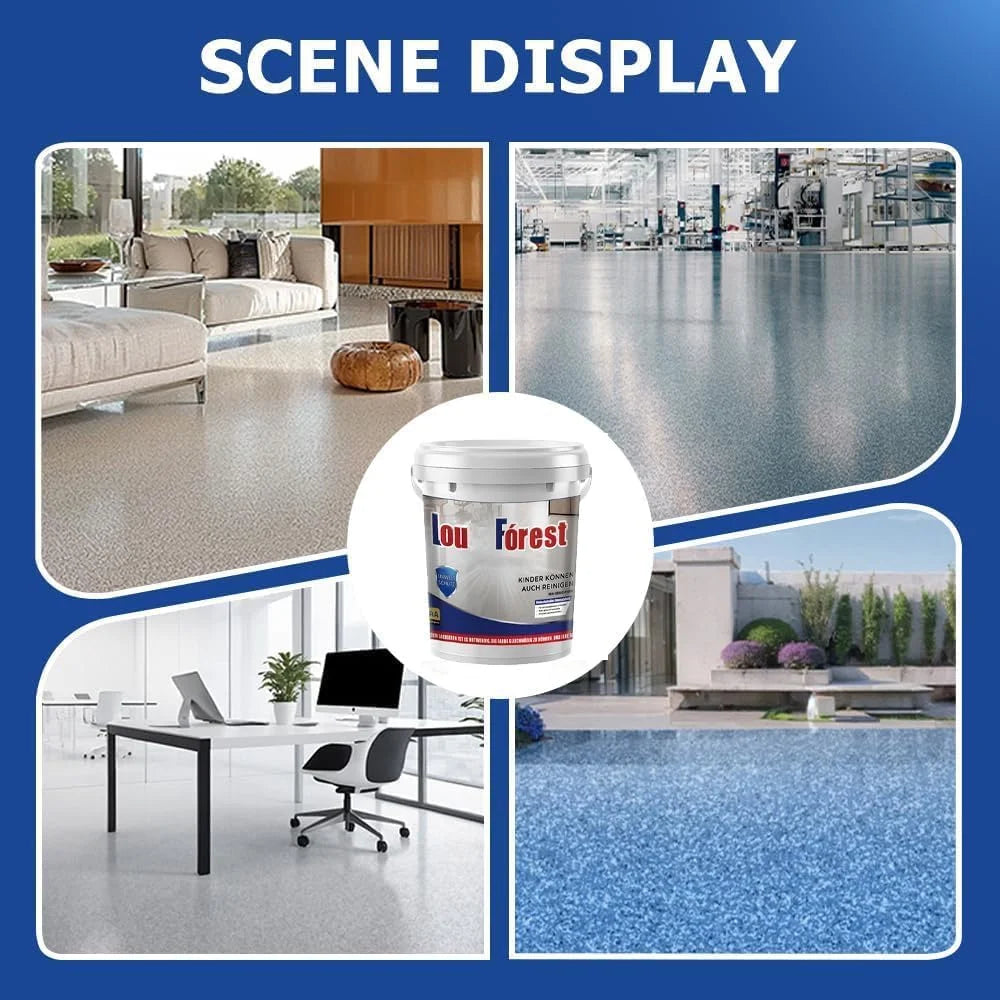 Epoxy Coloured Sand Floor Paint Coating Kit, Self Leveling Epoxy Floor Paint, High Gloss Marble Effect Coating for Garage, Outdoor, Waterproof, Non-Slip (2Kg, Medium Gray)