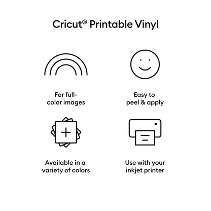 Cricut® Printable Vinyl - US Letter (12 Ct), 8.5" X 11",White