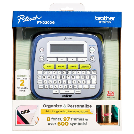 P-Touch PT-D200G Label Maker with Tape, Easy-To-Use Home & Office Labeling Solution