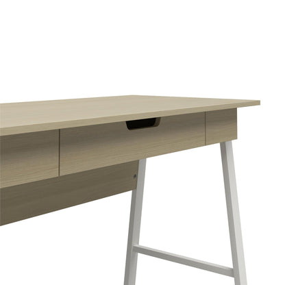 Oxford Computer Desk with Drawer, Pale Oak