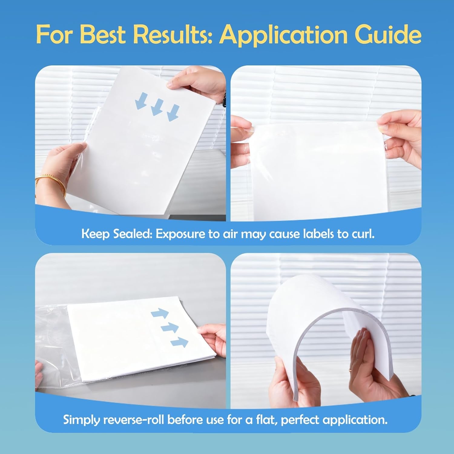 105 Sheets Premium Printable Vinyl Sticker Paper for Inkjet Printer Cricut,Included 100Sheets Glossy and 5Sheets Transparent Label Waterproof Adhesive Dries Quickly Tear-Resistant, Removable