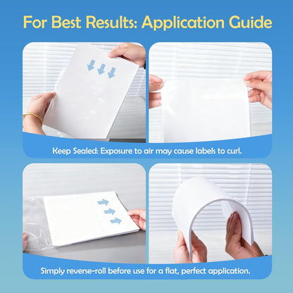 105 Sheets Premium Printable Vinyl Sticker Paper for Inkjet Printer Cricut,Included 100Sheets Glossy and 5Sheets Transparent Label Waterproof Adhesive Dries Quickly Tear-Resistant, Removable