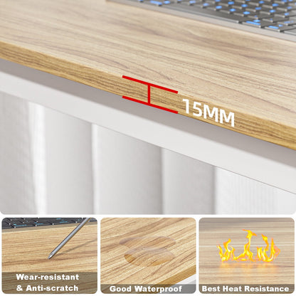 43 Inch Computer Desk Home Writing Desk Office Furniture Computer Table Study Writing Table Workstation Modern Simple PC Desk for Small Spaces Home Office, Walnut
