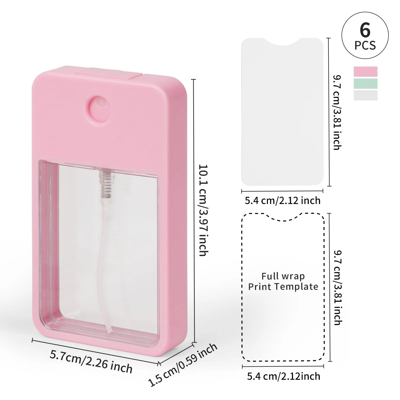 Sublimation Blanks Card Perfume Spray Bottle 1FL.OZ 30 Ml Mixed 12 Pack
