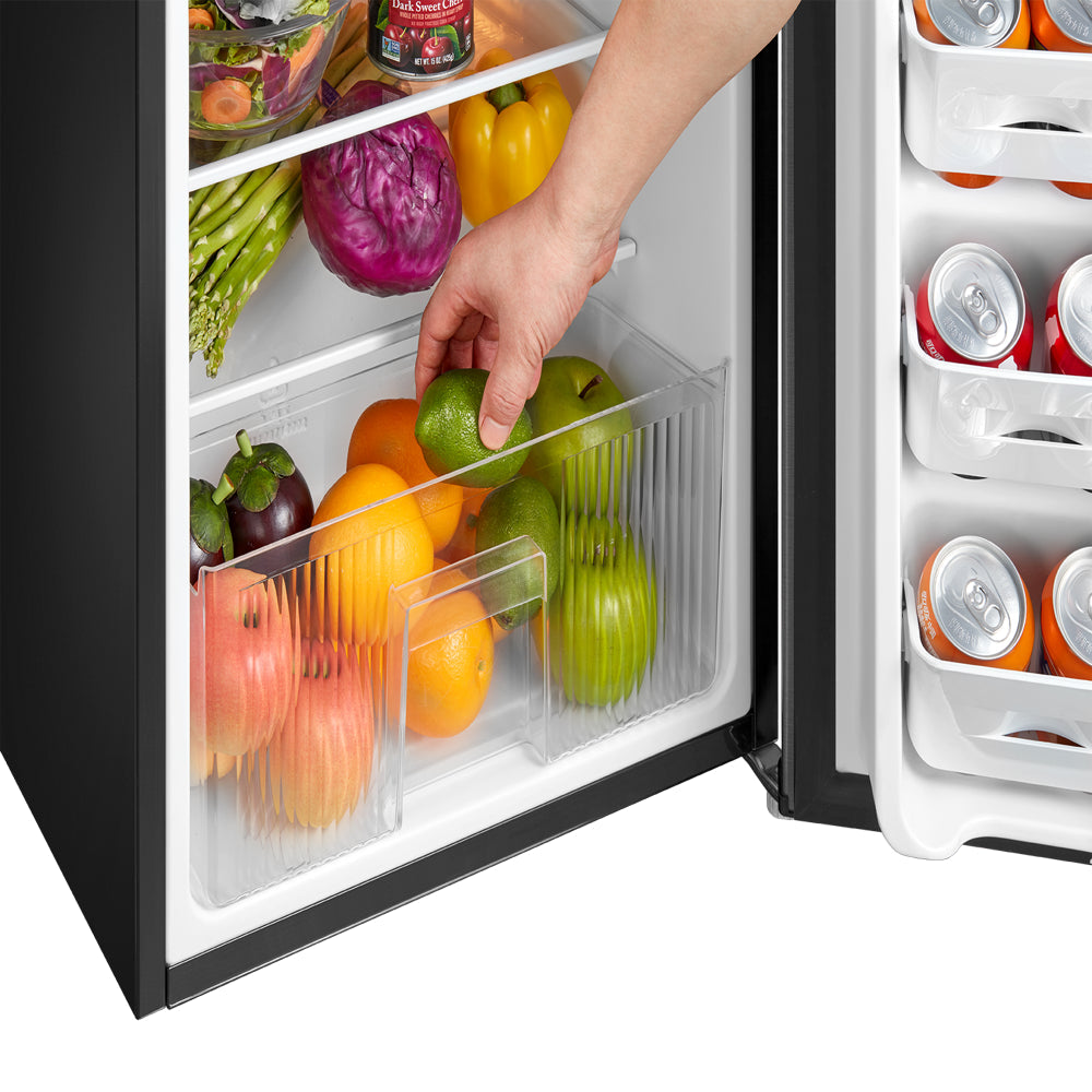 3.2 Cu Ft Two Door Mini Fridge with Freezer, Stainless Steel, E-Star, ARM32D5ASL