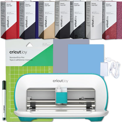 Cricut Joy Machine Bundle with 7 Smart Iron-On Rolls - Compact Cutting Machine for Iron-On Vinyl, T-Shirts, Hats & DIY Crafts