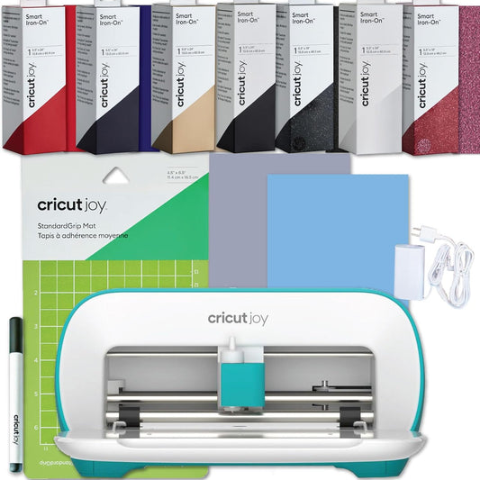 Cricut Joy Machine Bundle with 7 Smart Iron-On Rolls - Compact Cutting Machine for Iron-On Vinyl, T-Shirts, Hats & DIY Crafts