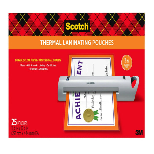 Thermal Laminating Pouches, 25 Count, 11" X 17", 3 Mil