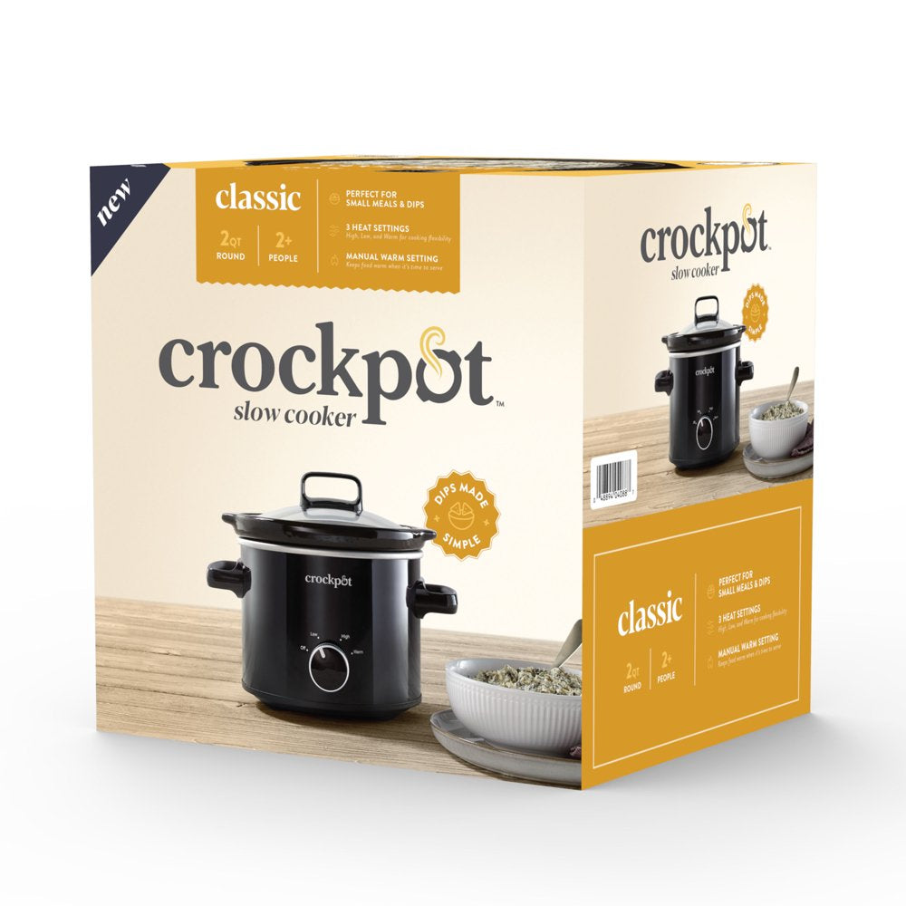 Crockpot™ 2-Quart Classic Slow Cooker, Small Slow Cooker, Black