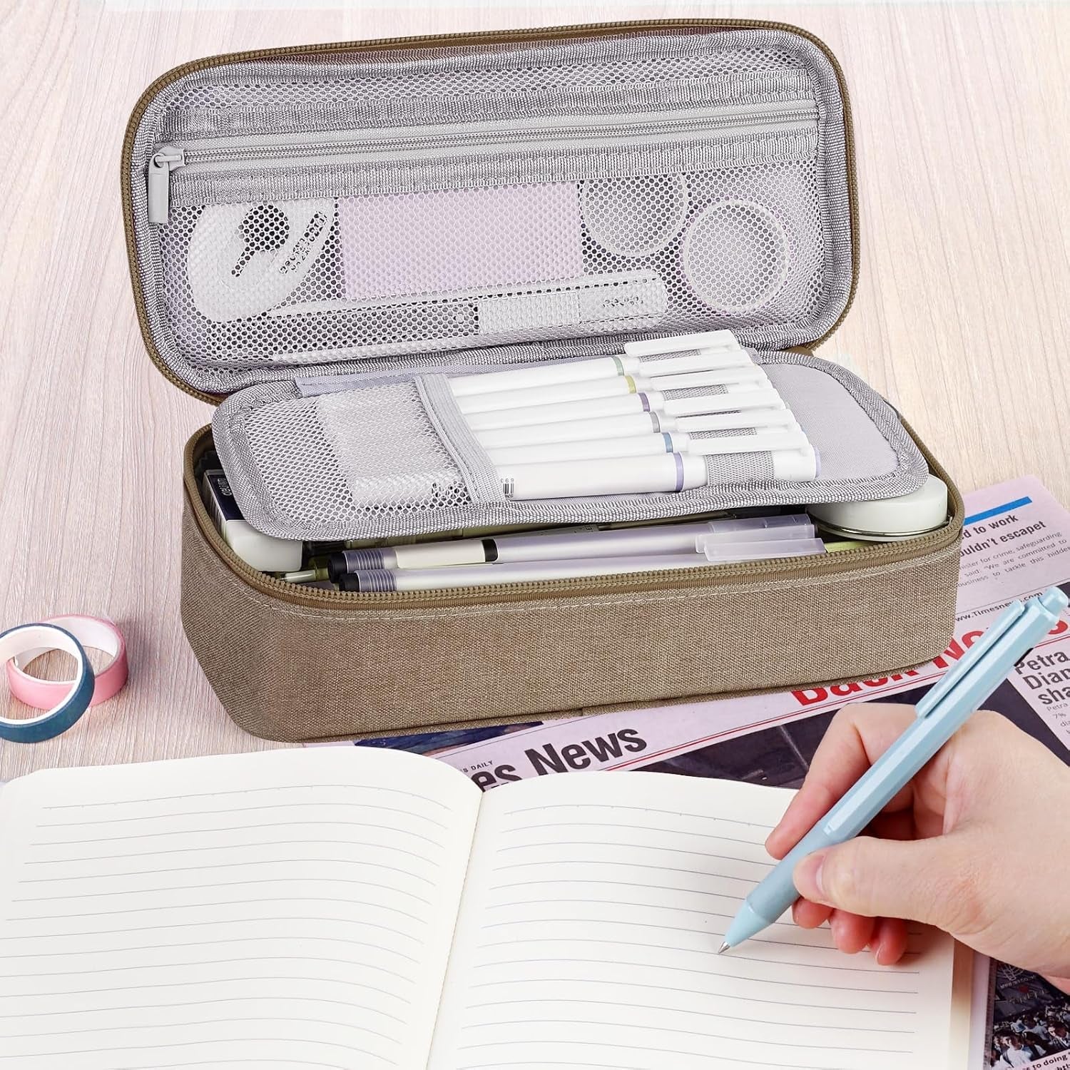 WEMATE Pencil Case, Large Storage Organizer for Stationery, Back - to - School Essential, Teacher Must - Have, Big Pencil Pouch, Marker Case School Supplies for College & High School