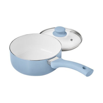 12Pc Ceramic Cookware Set, Blue Linen