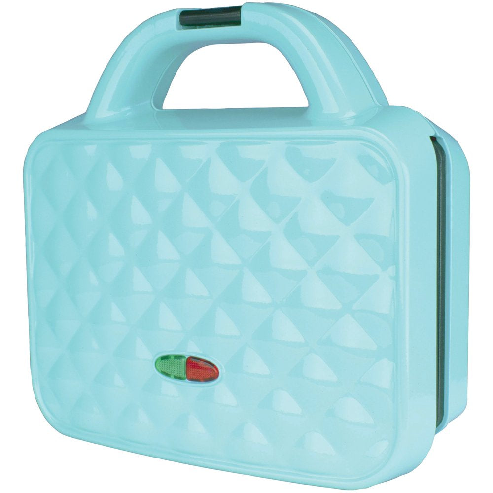 Couture Purse Non-Stick Dual Waffle Maker in Blue with Indicator Lights