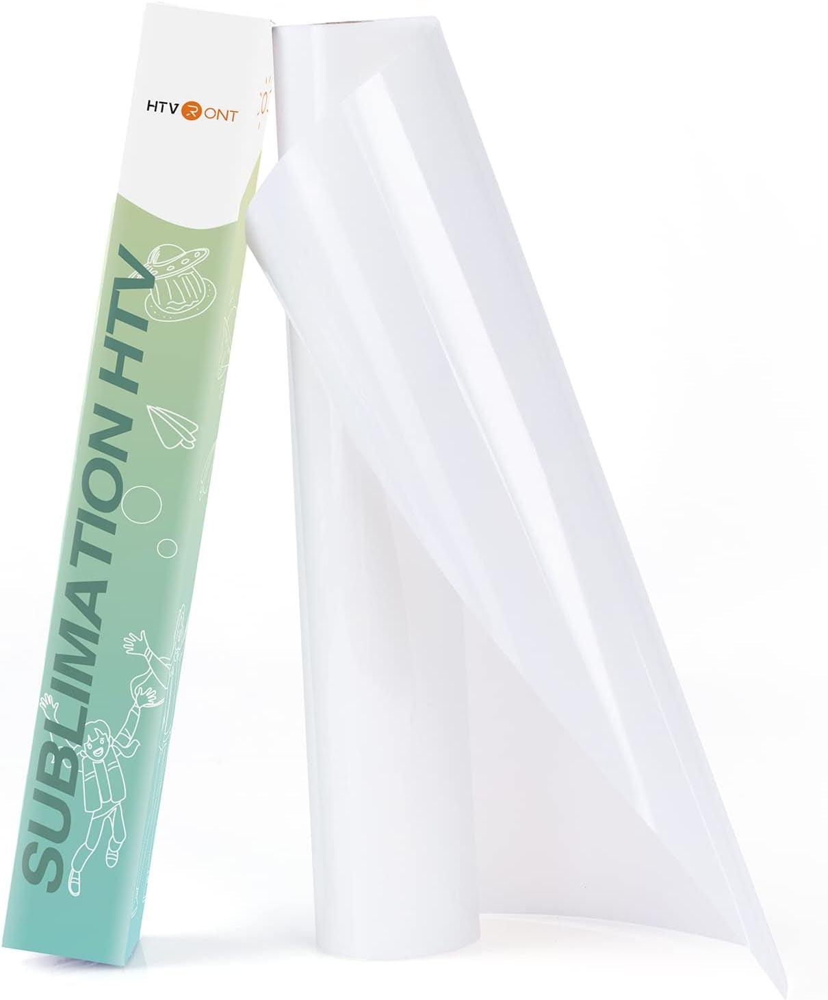 Sublimation Vinyl for Light-Colored Shirts - 12" X 10FT Matte Clear HTV Vinyl for Sublimaion - Wash Durable Clear Dye Sub HTV for Cotton Fabri