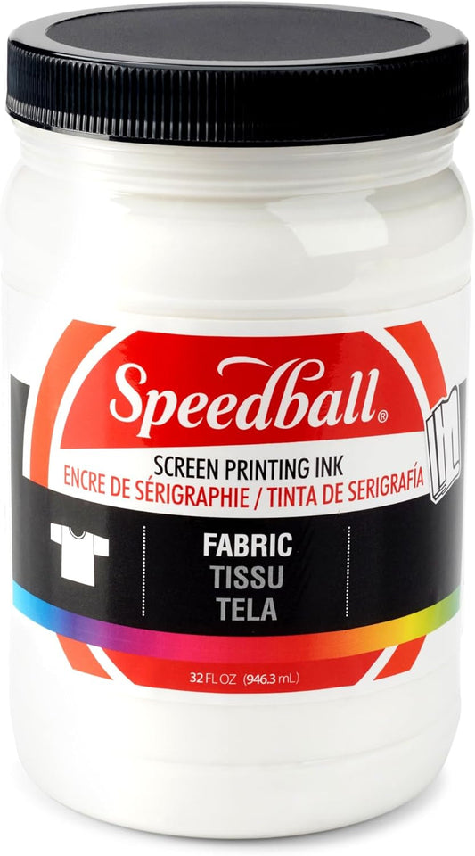 Speedball 004603 Fabric Screen Printing Ink, 32 Fl. Oz, White