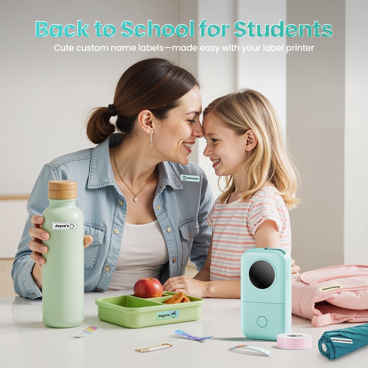 D30 Label Maker Machine, Portable Bluetooth Mini Label Printer, Smartphone Handheld Thermal Sticker Small Labeler Multiple Templates Font Icon Inkless Custom Label for Home Kids School Items