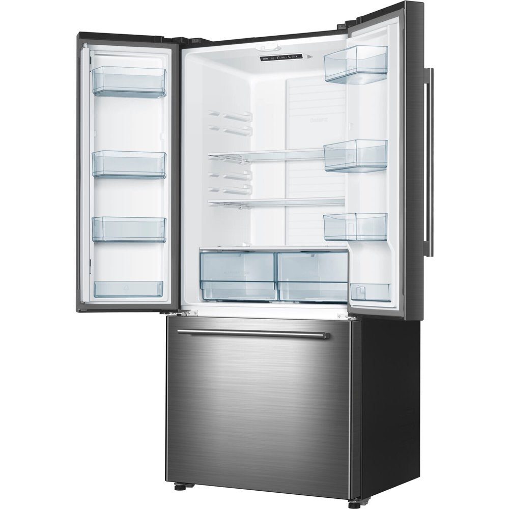 18 Cu. Ft. Counter Depth 3-Door French Door Refrigerator 32 Inch Wide, Stainless Steel, Condition: New