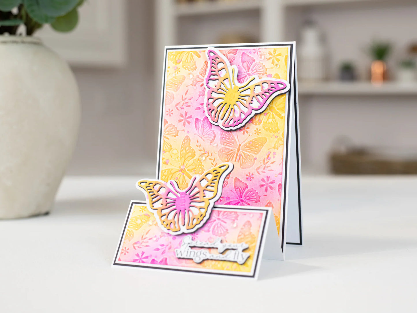 Crafter'S Companion 3D Embossing Folder, Metal Die & Photopolymer Stamp - Splendid Butterflies