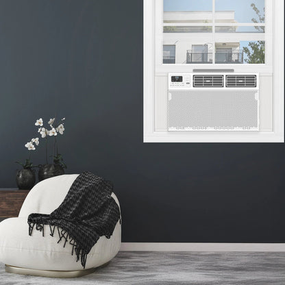 12,000 BTU 550 Sq. Ft. Smart Window Air Conditioner with Fan & Dehumidifier, White