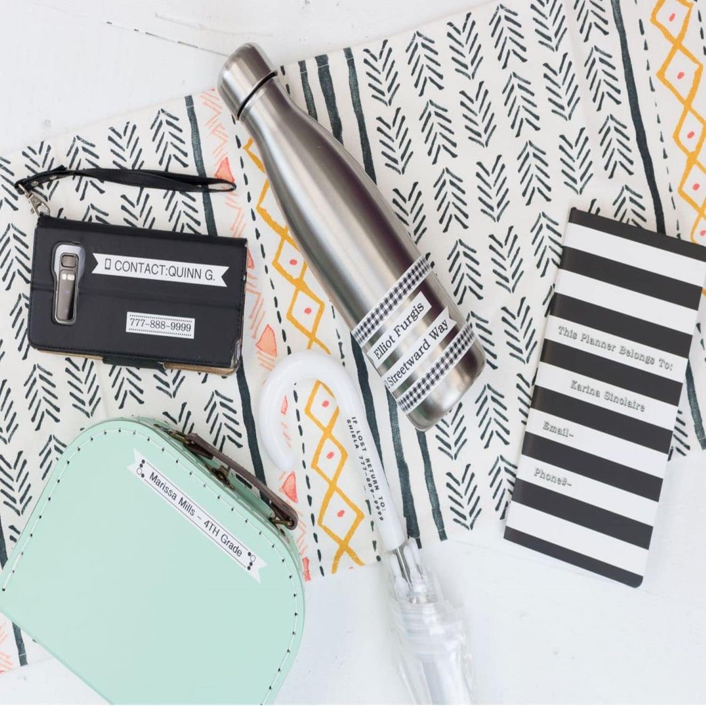 P-Touch, PTH110BP, Easy Portable Label Maker Bundle (4 Label Tapes Included), White, Small