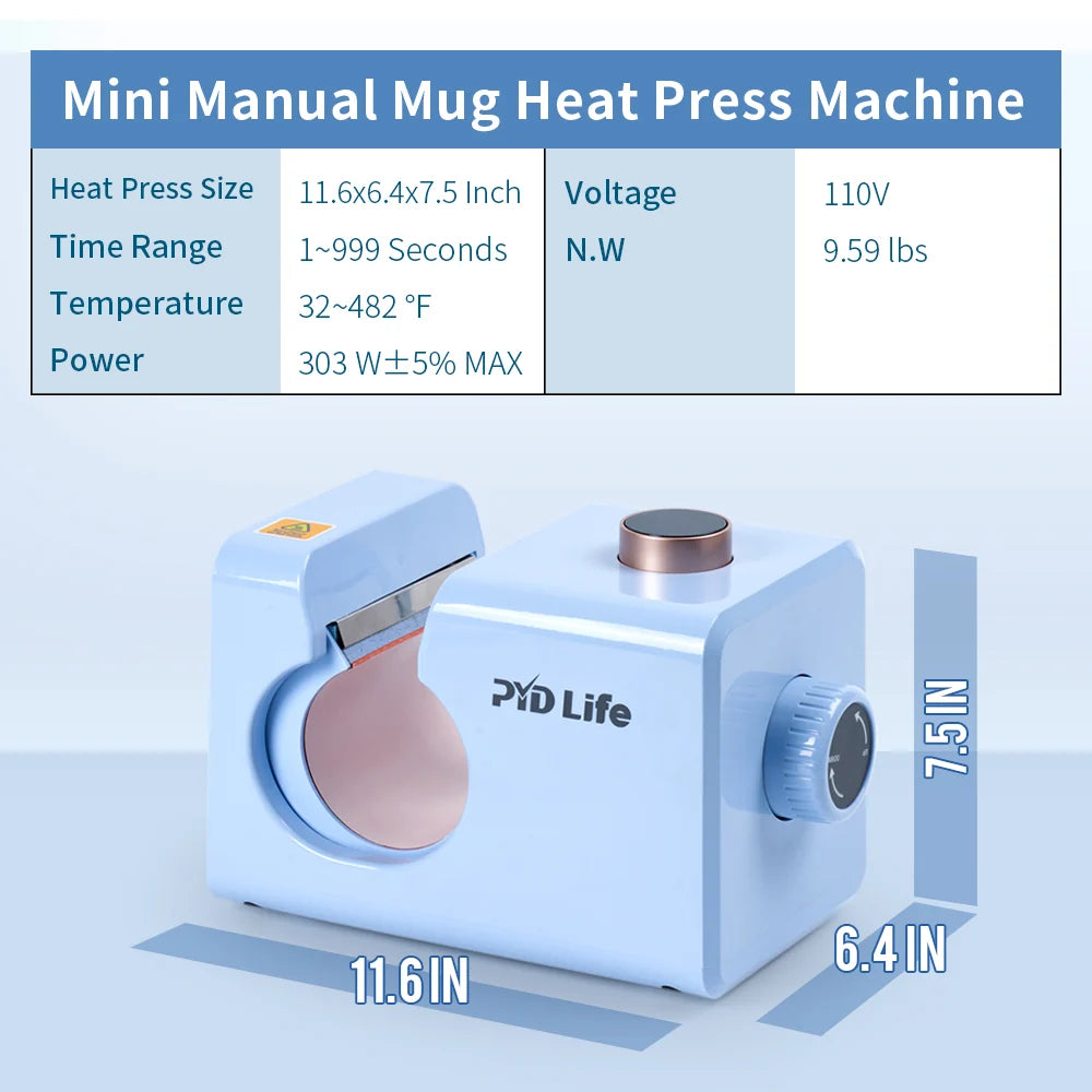 Mini Mug Heat Press Machine for 11 OZ 15 OZ Sublimation Mug 110 V