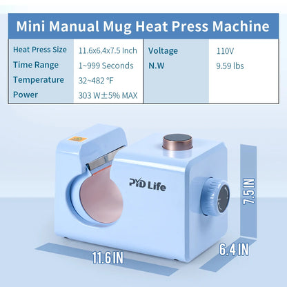 Mini Mug Heat Press Machine for 11 OZ 15 OZ Sublimation Mug 110 V