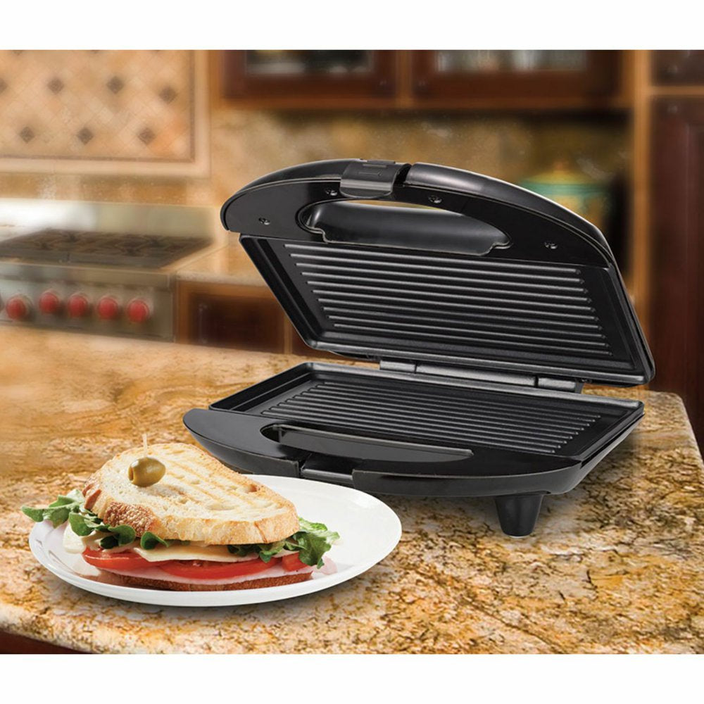 TS-246 Non-Stick Panini Press and Sandwich Maker - Black