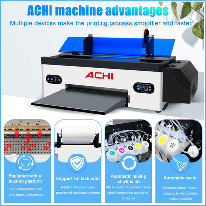 A3 DTF Roll Printer Direct to Film for T-Shirt Epson1390 Head 500Ml DTF INK US