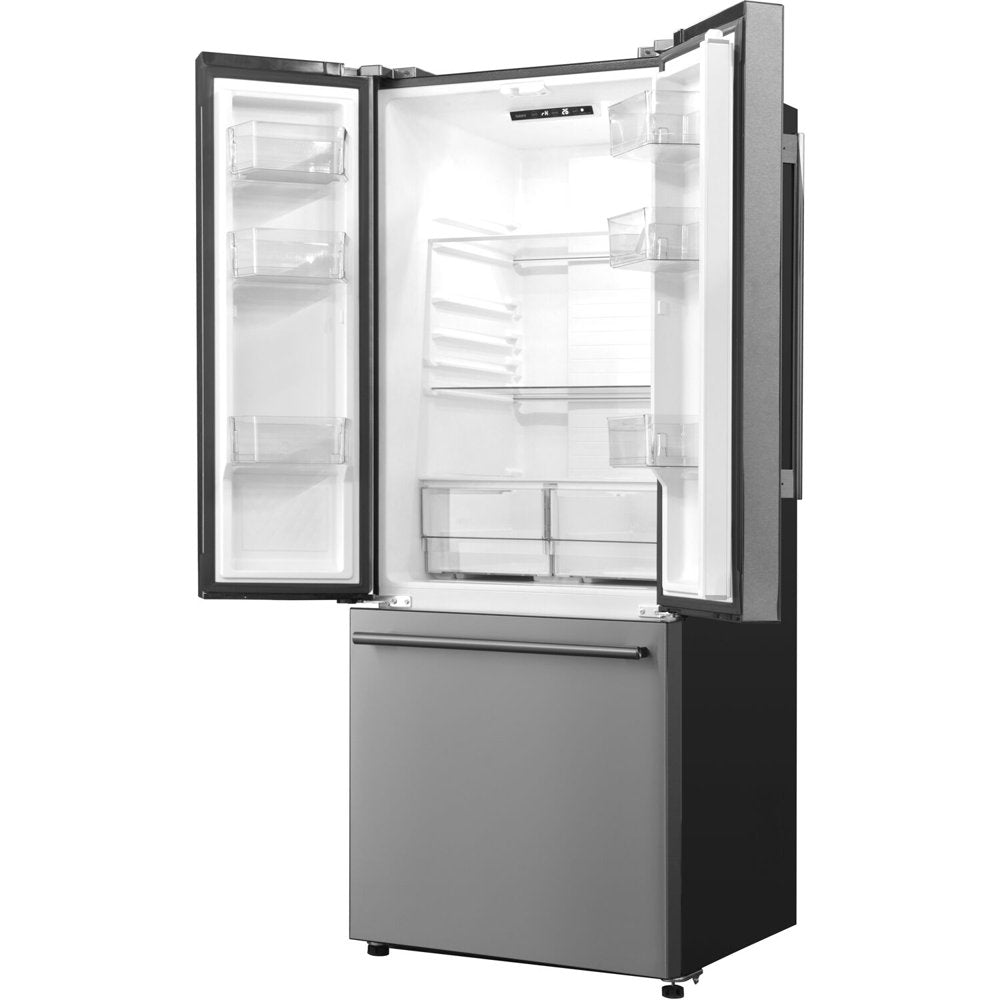 16 Cu. Ft. 3-Door French Door Refrigerator with Ice Maker, Stainless Steel, 28.35"W Condition, New