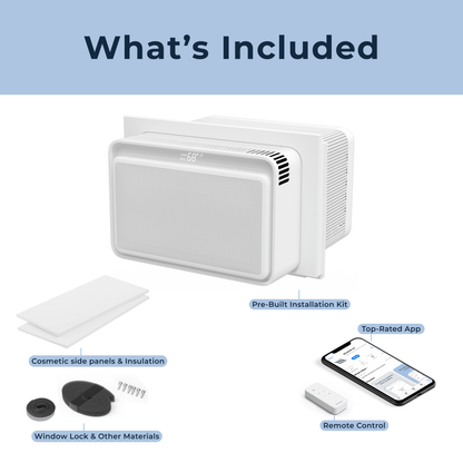8,000 BTU Window Air Conditioner - Quiet & Smart, Cools up to 350 Sq. Ft. - #1 Easy to Install AC, App/Wi-Fi, Remote Control, Voice-Enabled, 2X Insulation, White