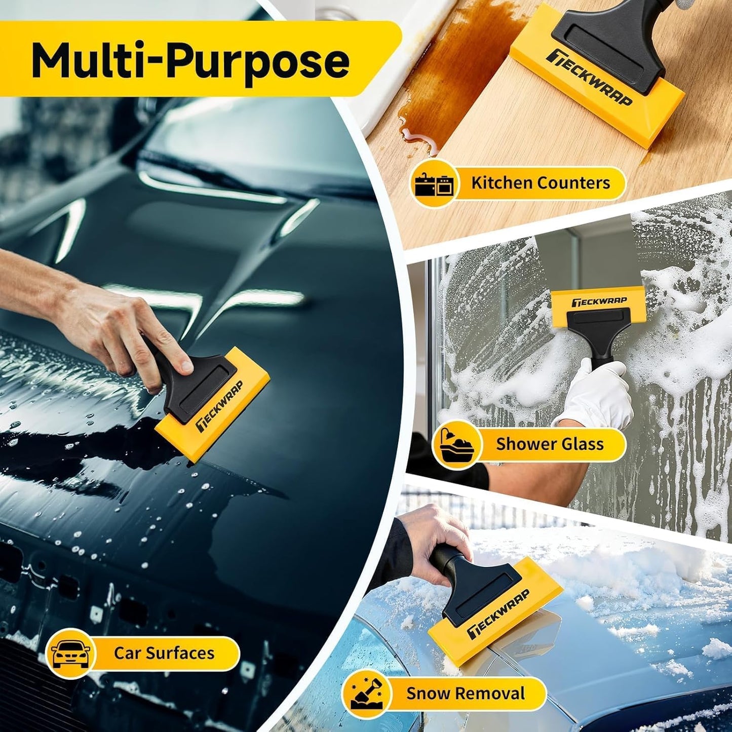 Mini Silicone Squeegee for Window Tint –5 Inch Small Squeegee for Car Windshield, Shower Glass, Mirrors, Streak-Free Water Remover for Auto & Home Use