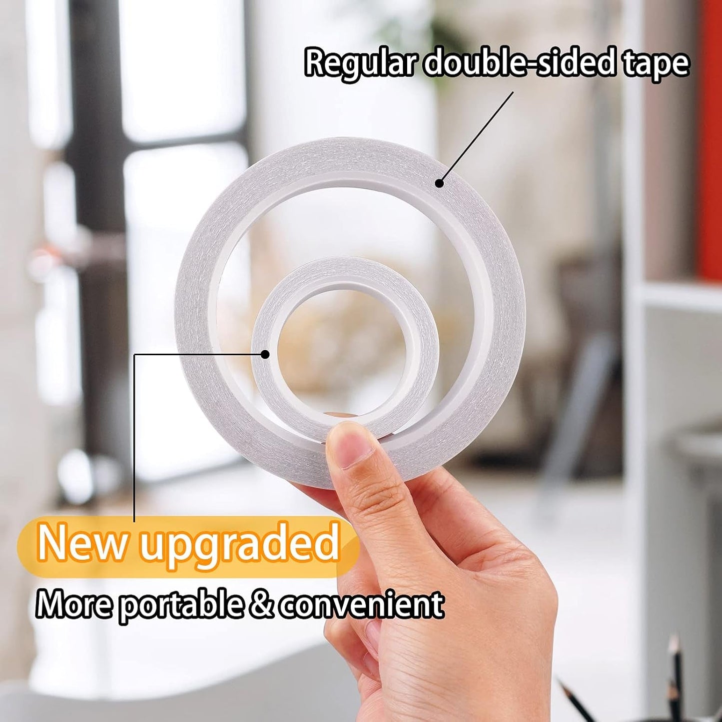 Lzerking Double-Sided Tape for Arts, Crafts, Scrapbooking DIY, Arts, Office & Home Supplies Easy to Tear 24 Rolls (6Mm/9Mm/12Mm/15Mm)