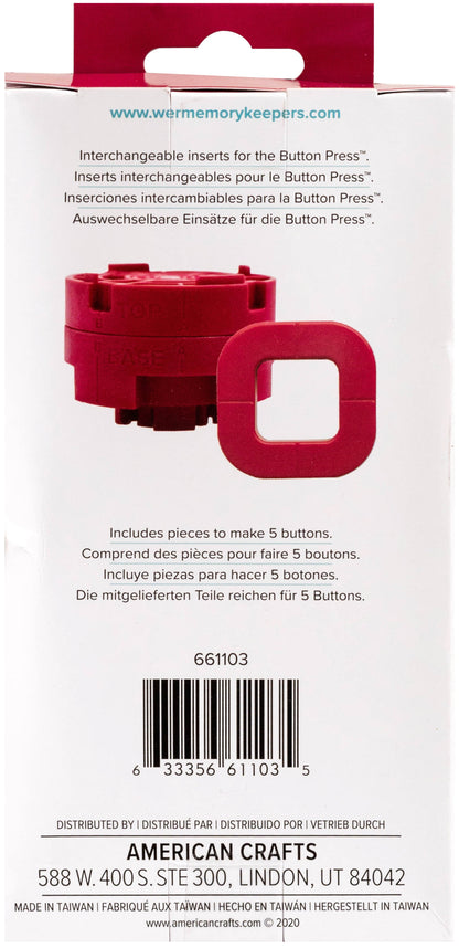 We R Button Press Insert-Square (31Mm)