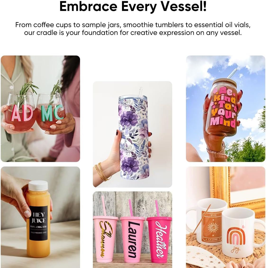 Silicone Cup Cradle, Cup Cradle for Tumblers for Apply UV DTF Decals/Apply Vinyl Decals/Sublimating Tumblers, Hanging Storage for DIY Your Craft