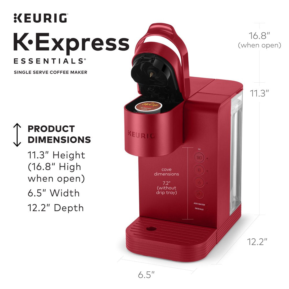 K-Express Essentials Single-Serve K-Cup Pod Coffee Maker, Red