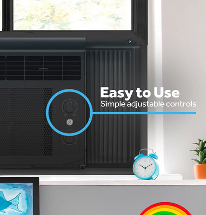 GE® 5,000 BTU, 115V Mechanical Window Air Conditioner, Covers up to 150 Sq Ft., Black