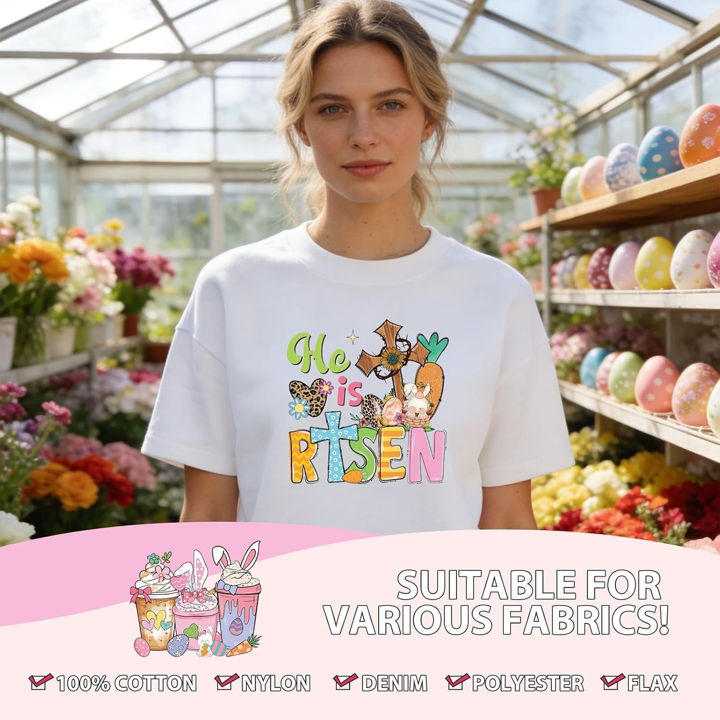 Dtf Transfers Ready to Press - 30Pcs Happy Easter Iron on Transfer for Tshirts, Easter Bunny Eggs Gnomes Iron on Decals Patches, Easter’S Day Heat Sublimation Stickers for DIY Clothes Bags