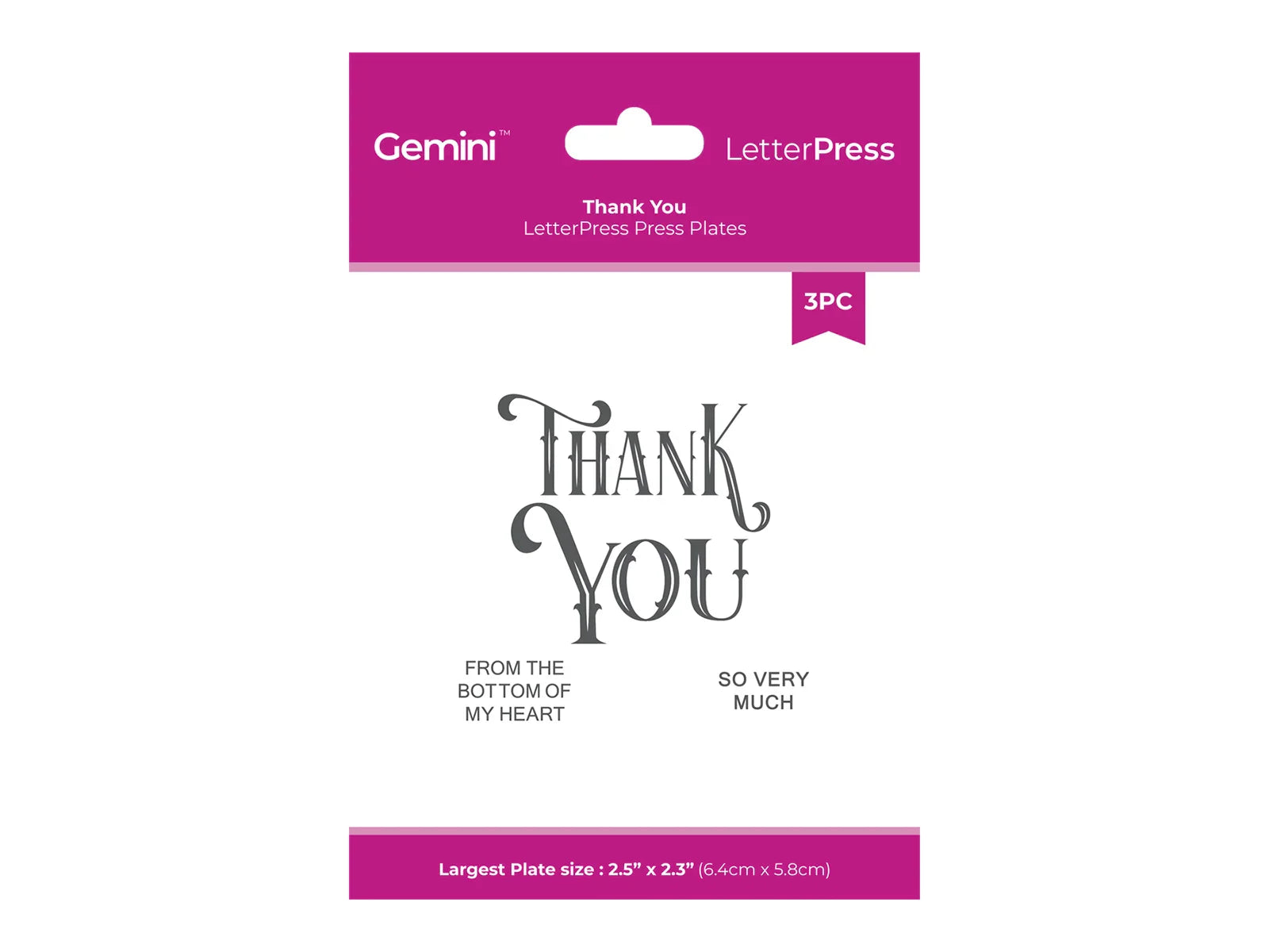 Gemini - Letterpress Press Plate - Thank You