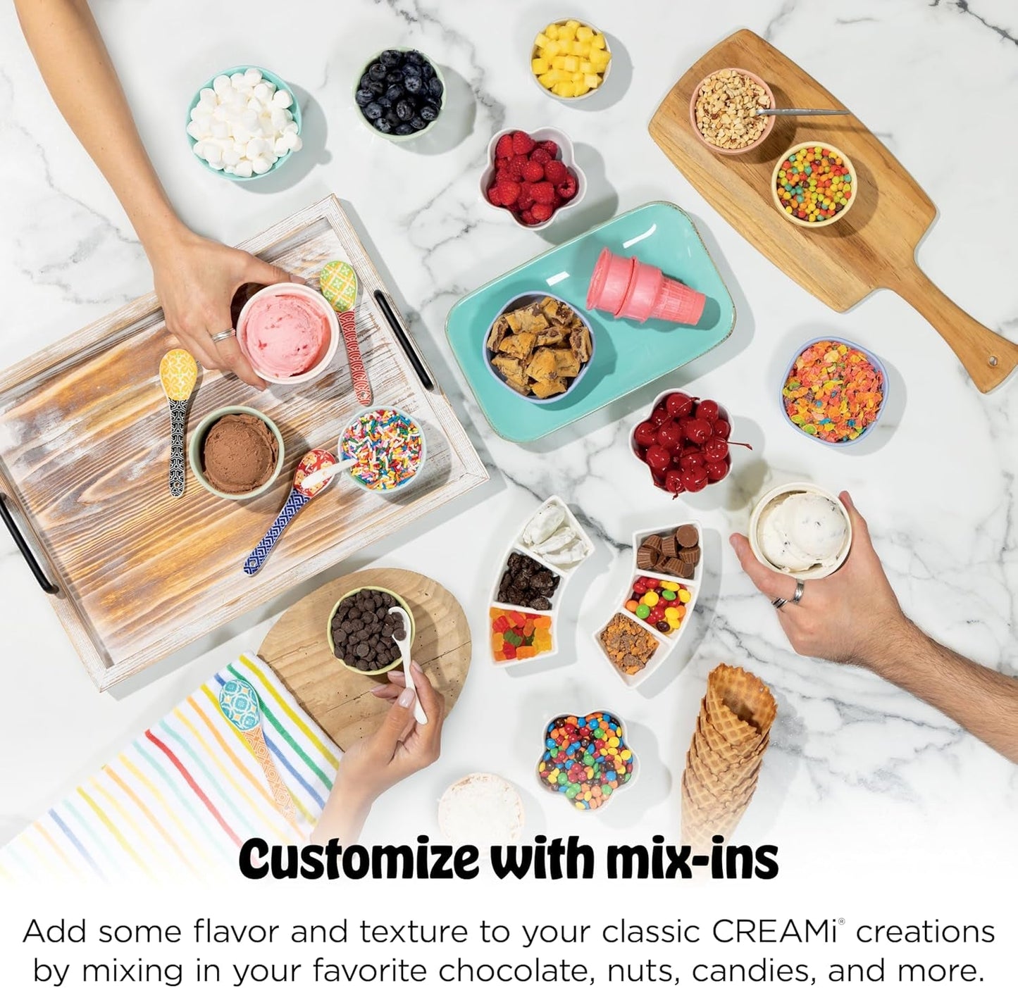 Ninja Creami Scoop & Swirl Ice Cream Maker, Soft Serve Desserts, Sorbet, Milkshakes, Frozen Yogurt and More, 13-In-1 Programs, Includes Handle and Two 16 Oz 2-In-1 Pints, NC701