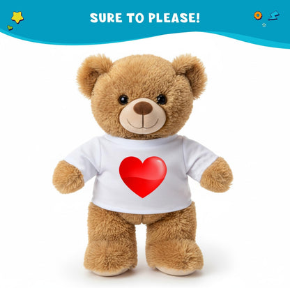 Get Ready Kids 12 Pcs Teddy Bear T-Shirts White Crew Neck for Plush Toys | Bulk Pack, Blank Polyester Tees Fit 12-16 in Stuffed Animals, DIY Crafts, Sublimation, Classroom Projects