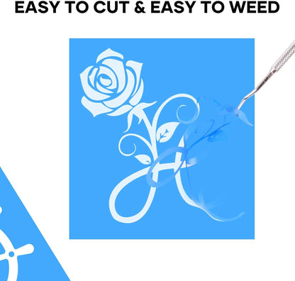 Stencil Permanent Adhesive Vinyl - 12” X 50 FT Light Blue Adhesive Stencil Vinyl Compatible with Cricut Cutting Machine & Silhouette Machine